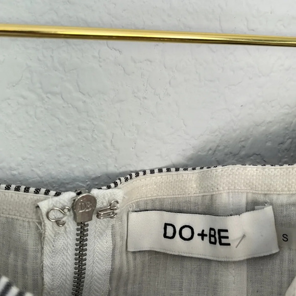 DO+BE Striped Balloon Sleeve Crop Top S - Picture 4 of 6